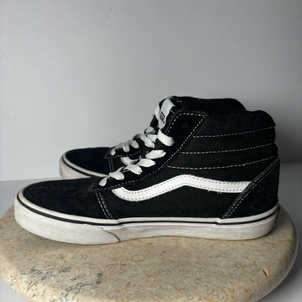 Vans Off The Wall High Top Shoes  Black/White Old Skool 500714 Youth‎ SZ 4.0